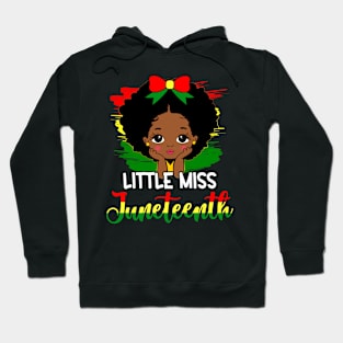 Little Miss Juneteenth Celebrating 1865 Cute Black Girls Kid Hoodie